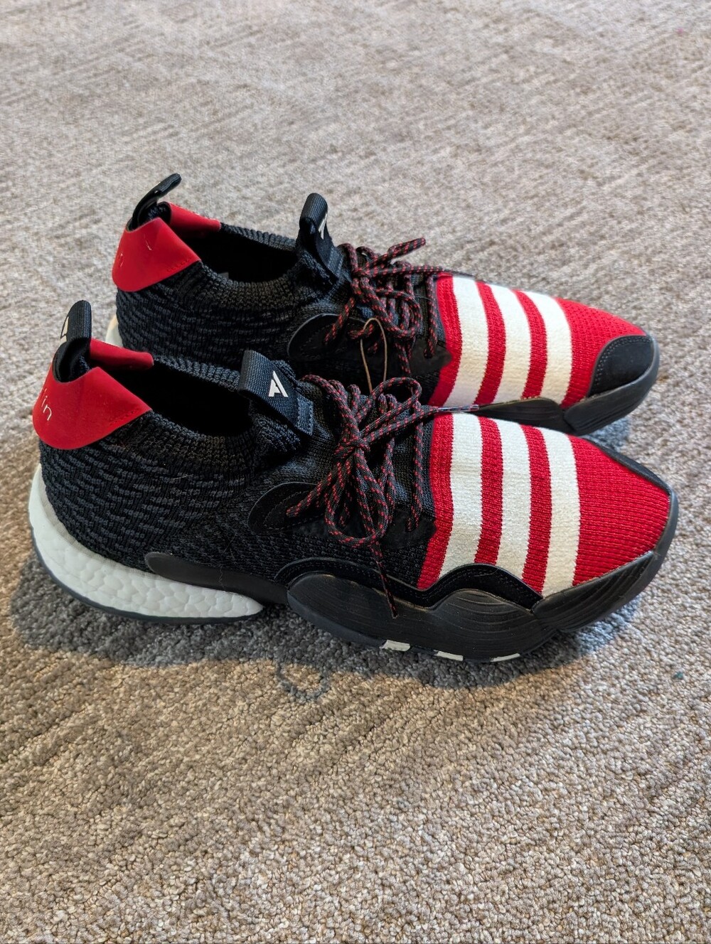 Adidas Trae Young 2 Meilin Red Black Knit White Basketball Shoes - Mens 11.5